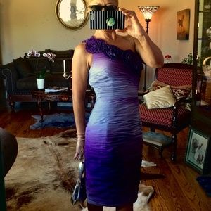 ADRIANNA PAPELL Sexy One Shoulder Formal Dress S6